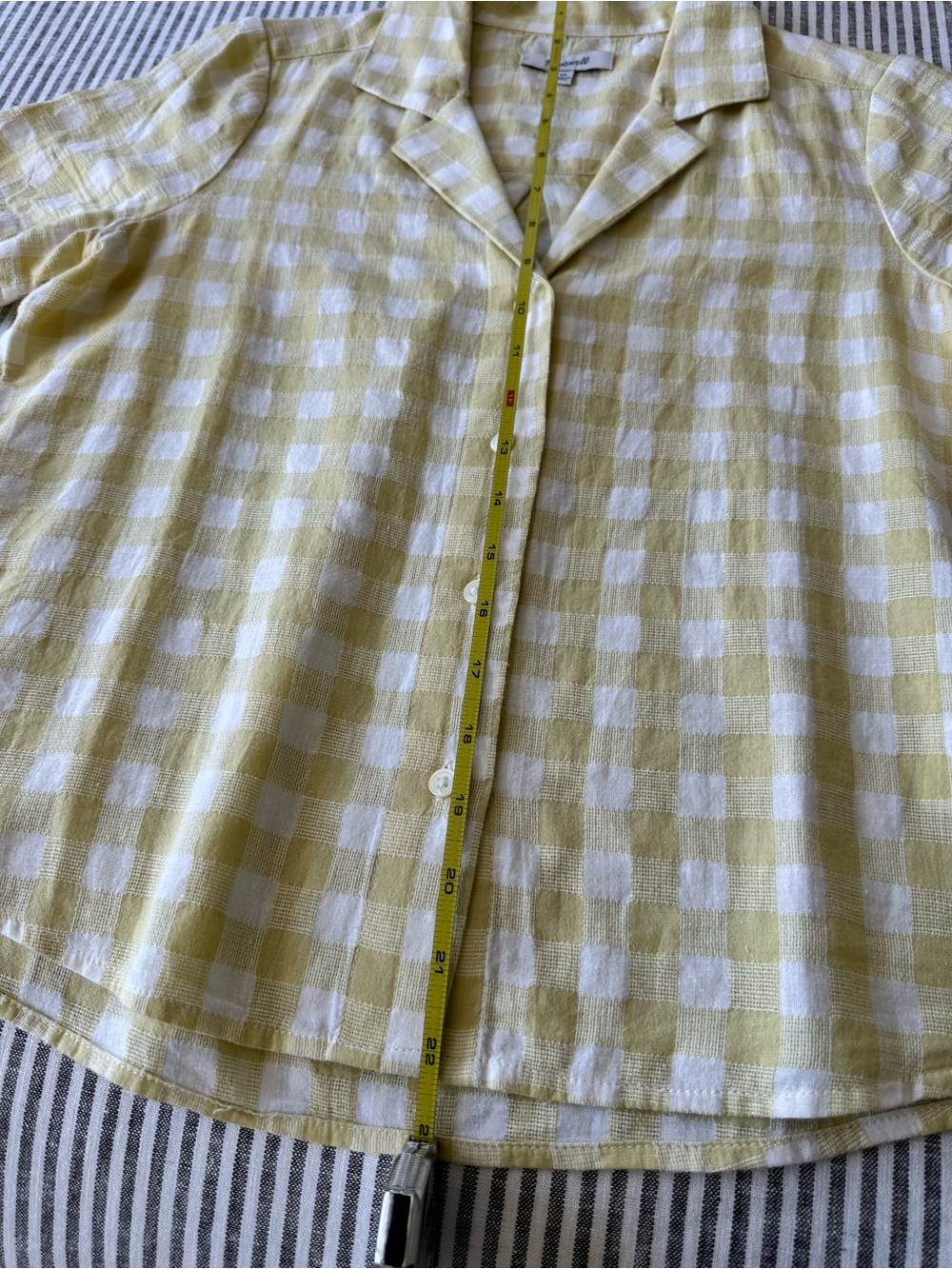 Madewell Yellow and White Gingham Button-Down Shirt - Picture 6 of 7